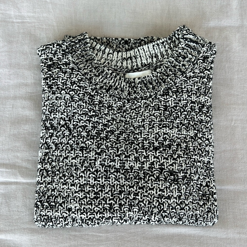 Black and white knit sweater
